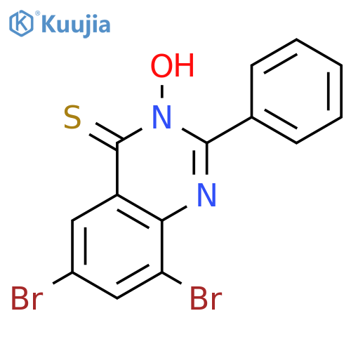 4(3H)-QUINAZOLINETHIONE, 6,8-DIBROMO-3-HYDROXY-2-PHENYL- structure