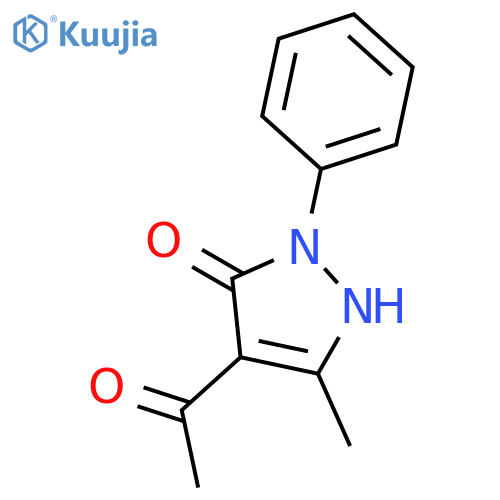 3H-PYRAZOL-3-ONE, 4-ACETYL-1,2-DIHYDRO-5-METHYL-2-PHENYL- structure