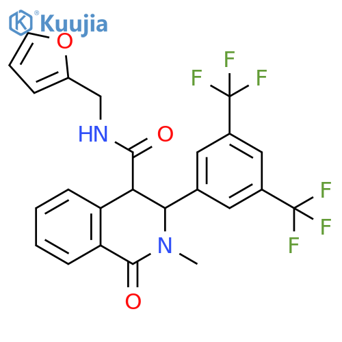 4-Isoquinolinecarboxamide,3-[3,5-bis(trifluoromethyl)phenyl]-N-(2-furanylmethyl)-1,2,3,4-tetrahydro-2-methyl-1-oxo- structure