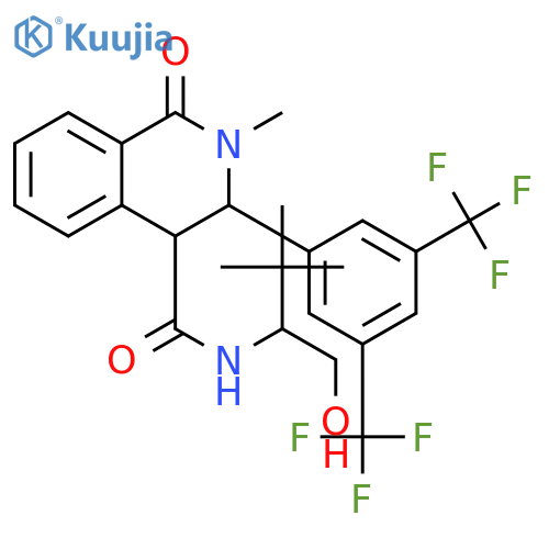 4-Isoquinolinecarboxamide,3-[3,5-bis(trifluoromethyl)phenyl]-1,2,3,4-tetrahydro-N-[1-(hydroxymethyl)-2,2-dimethylpropyl]-2-methyl-1-oxo- structure