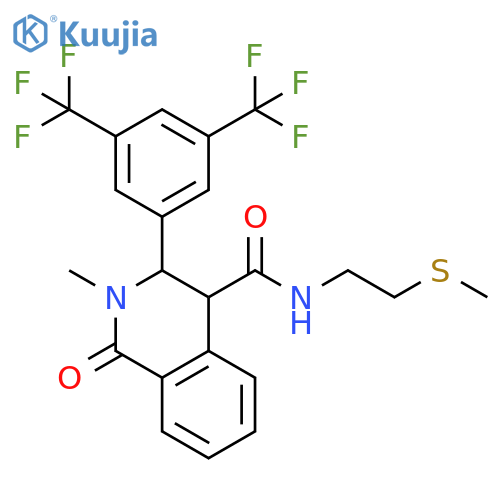 4-Isoquinolinecarboxamide,3-[3,5-bis(trifluoromethyl)phenyl]-1,2,3,4-tetrahydro-2-methyl-N-[2-(methylthio)ethyl]-1-oxo- structure