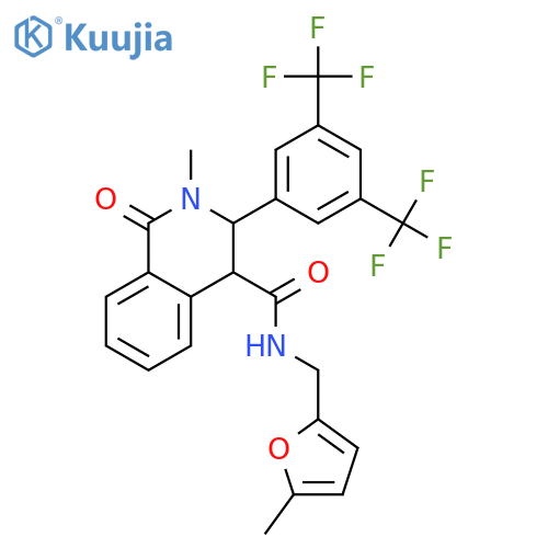 4-Isoquinolinecarboxamide,3-[3,5-bis(trifluoromethyl)phenyl]-1,2,3,4-tetrahydro-2-methyl-N-[(5-methyl-2-furanyl)methyl]-1-oxo- structure