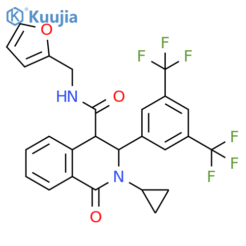4-Isoquinolinecarboxamide,3-[3,5-bis(trifluoromethyl)phenyl]-2-cyclopropyl-N-(2-furanylmethyl)-1,2,3,4-tetrahydro-1-oxo- structure