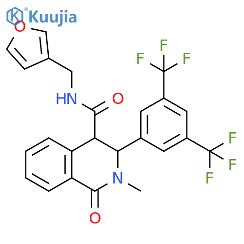 4-Isoquinolinecarboxamide,3-[3,5-bis(trifluoromethyl)phenyl]-N-(3-furanylmethyl)-1,2,3,4-tetrahydro-2-methyl-1-oxo- structure