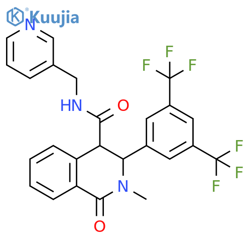4-Isoquinolinecarboxamide,3-[3,5-bis(trifluoromethyl)phenyl]-1,2,3,4-tetrahydro-2-methyl-1-oxo-N-(3-pyridinylmethyl)- structure