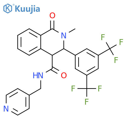 4-Isoquinolinecarboxamide,3-[3,5-bis(trifluoromethyl)phenyl]-1,2,3,4-tetrahydro-2-methyl-1-oxo-N-(4-pyridinylmethyl)- structure