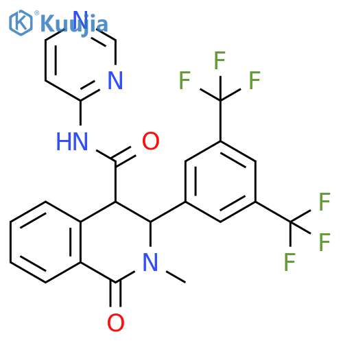 4-Isoquinolinecarboxamide,3-[3,5-bis(trifluoromethyl)phenyl]-1,2,3,4-tetrahydro-2-methyl-1-oxo-N-4-pyrimidinyl- structure