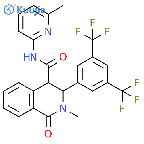 4-Isoquinolinecarboxamide,3-[3,5-bis(trifluoromethyl)phenyl]-1,2,3,4-tetrahydro-2-methyl-N-(6-methyl-2-pyridinyl)-1-oxo- structure