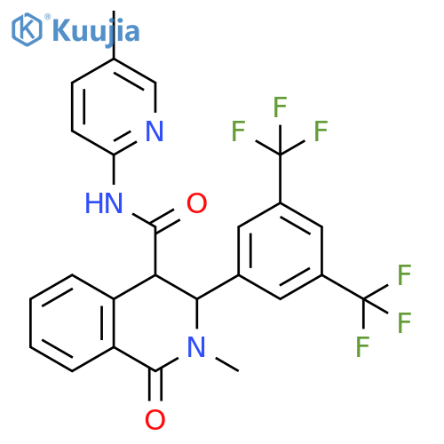 4-Isoquinolinecarboxamide,3-[3,5-bis(trifluoromethyl)phenyl]-1,2,3,4-tetrahydro-2-methyl-N-(5-methyl-2-pyridinyl)-1-oxo- structure
