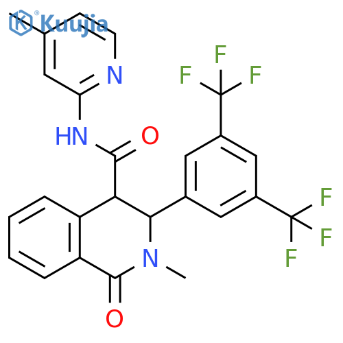 4-Isoquinolinecarboxamide,3-[3,5-bis(trifluoromethyl)phenyl]-1,2,3,4-tetrahydro-2-methyl-N-(4-methyl-2-pyridinyl)-1-oxo- structure