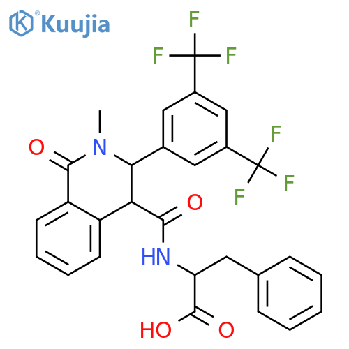 Phenylalanine,N-[[3-[3,5-bis(trifluoromethyl)phenyl]-1,2,3,4-tetrahydro-2-methyl-1-oxo-4-isoquinolinyl]carbonyl]- structure