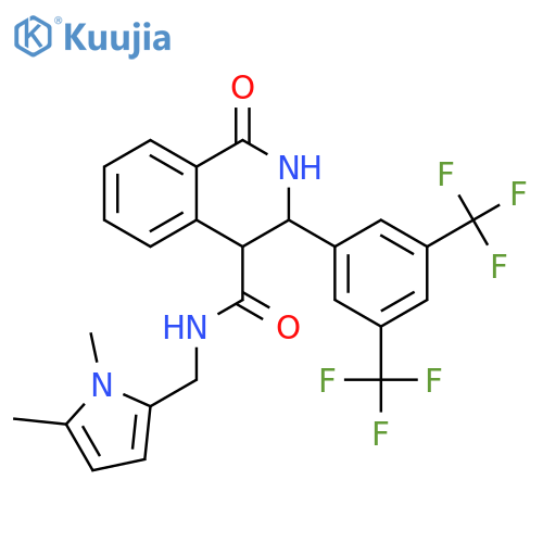 4-Isoquinolinecarboxamide,3-[3,5-bis(trifluoromethyl)phenyl]-N-[(1,5-dimethyl-1H-pyrrol-2-yl)methyl]-1,2,3,4-tetrahydro-1-oxo- structure
