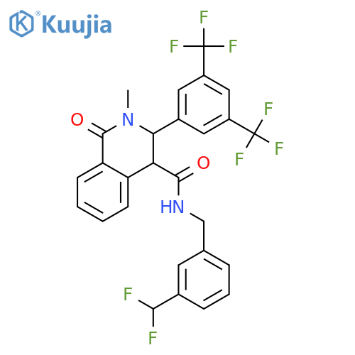 4-Isoquinolinecarboxamide,3-[3,5-bis(trifluoromethyl)phenyl]-N-[[3-(difluoromethyl)phenyl]methyl]-1,2,3,4-tetrahydro-2-methyl-1-oxo- structure