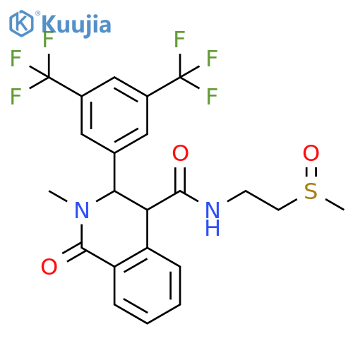4-Isoquinolinecarboxamide,3-[3,5-bis(trifluoromethyl)phenyl]-1,2,3,4-tetrahydro-2-methyl-N-[2-(methylsulfinyl)ethyl]-1-oxo- structure