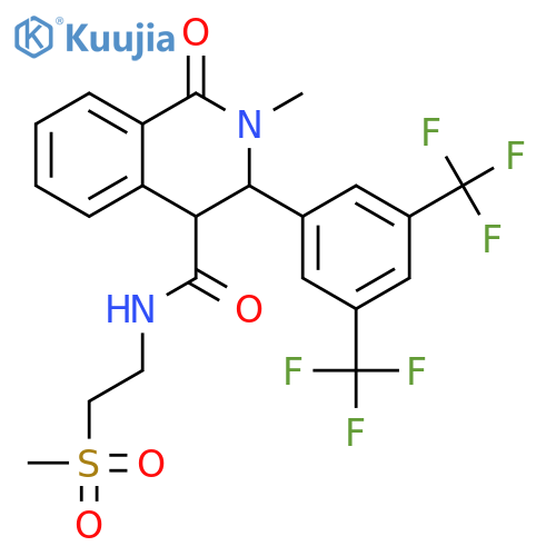 4-Isoquinolinecarboxamide,3-[3,5-bis(trifluoromethyl)phenyl]-1,2,3,4-tetrahydro-2-methyl-N-[2-(methylsulfonyl)ethyl]-1-oxo- structure