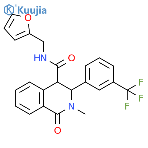 4-Isoquinolinecarboxamide,N-(2-furanylmethyl)-1,2,3,4-tetrahydro-2-methyl-1-oxo-3-[3-(trifluoromethyl)phenyl]- structure
