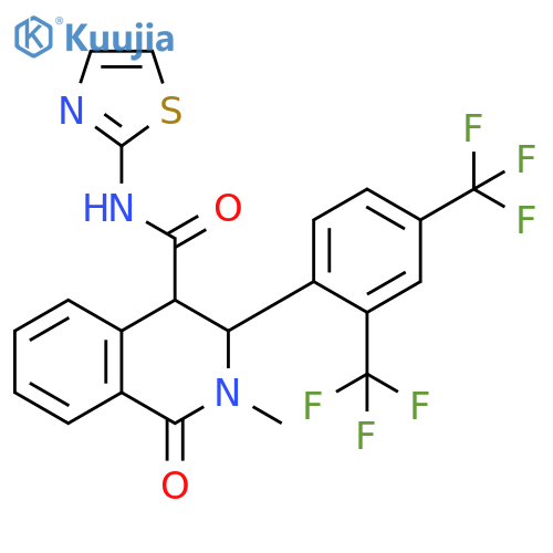 4-Isoquinolinecarboxamide,3-[2,4-bis(trifluoromethyl)phenyl]-1,2,3,4-tetrahydro-2-methyl-1-oxo-N-2-thiazolyl- structure