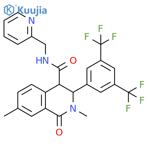 4-Isoquinolinecarboxamide,3-[3,5-bis(trifluoromethyl)phenyl]-1,2,3,4-tetrahydro-2,7-dimethyl-1-oxo-N-(2-pyridinylmethyl)- structure
