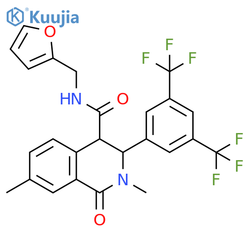 4-Isoquinolinecarboxamide,3-[3,5-bis(trifluoromethyl)phenyl]-N-(2-furanylmethyl)-1,2,3,4-tetrahydro-2,7-dimethyl-1-oxo- structure