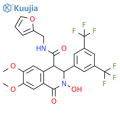 4-Isoquinolinecarboxamide,3-[3,5-bis(trifluoromethyl)phenyl]-N-(2-furanylmethyl)-1,2,3,4-tetrahydro-2-hydroxy-6,7-dimethoxy-1-oxo- structure