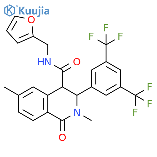 4-Isoquinolinecarboxamide,3-[3,5-bis(trifluoromethyl)phenyl]-N-(2-furanylmethyl)-1,2,3,4-tetrahydro-2,6-dimethyl-1-oxo- structure