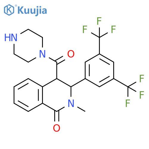 Piperazine,1-[[3-[3,5-bis(trifluoromethyl)phenyl]-1,2,3,4-tetrahydro-2-methyl-1-oxo-4-isoquinolinyl]carbonyl]- structure