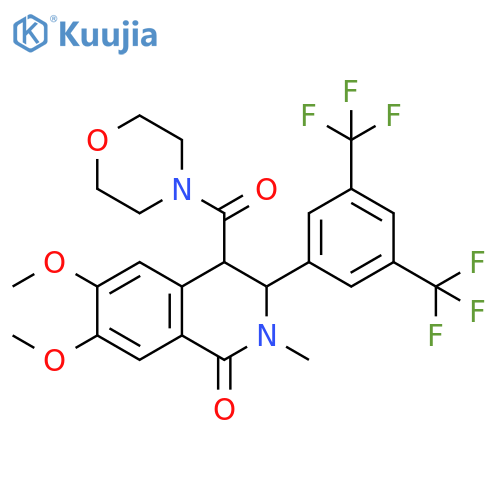 Morpholine,4-[[3-[3,5-bis(trifluoromethyl)phenyl]-1,2,3,4-tetrahydro-6,7-dimethoxy-2-methyl-1-oxo-4-isoquinolinyl]carbonyl]- structure