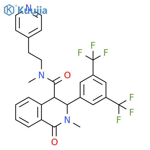 4-Isoquinolinecarboxamide,3-[3,5-bis(trifluoromethyl)phenyl]-1,2,3,4-tetrahydro-N,2-dimethyl-1-oxo-N-[2-(4-pyridinyl)ethyl]- structure