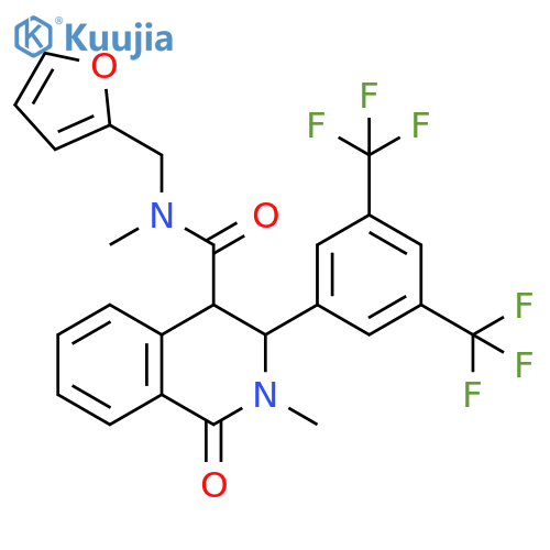 4-Isoquinolinecarboxamide,3-[3,5-bis(trifluoromethyl)phenyl]-N-(2-furanylmethyl)-1,2,3,4-tetrahydro-N,2-dimethyl-1-oxo- structure
