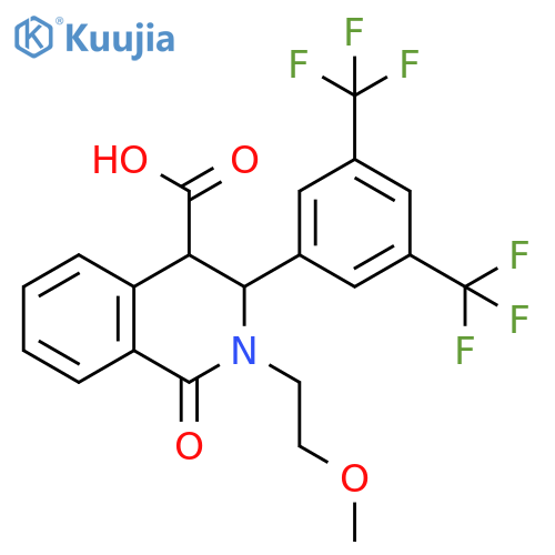 4-Isoquinolinecarboxylic acid,3-[3,5-bis(trifluoromethyl)phenyl]-1,2,3,4-tetrahydro-2-(2-methoxyethyl)-1-oxo- structure