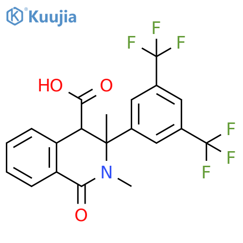 4-Isoquinolinecarboxylic acid,3-[3,5-bis(trifluoromethyl)phenyl]-1,2,3,4-tetrahydro-2,3-dimethyl-1-oxo- structure
