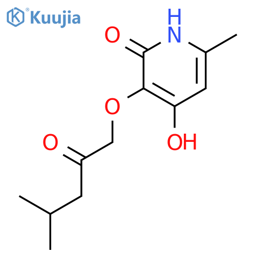 2(1H)-Pyridinone, 4-hydroxy-6-methyl-3-[(4-methyl-2-oxopentyl)oxy]- structure