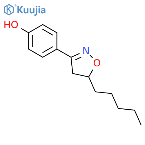 Phenol, 4-(4,5-dihydro-5-pentyl-3-isoxazolyl)- structure