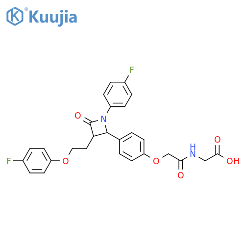 Glycine,N-[[4-[3-[2-(4-fluorophenoxy)ethyl]-1-(4-fluorophenyl)-4-oxo-2-azetidinyl]phenoxy]acetyl]- structure