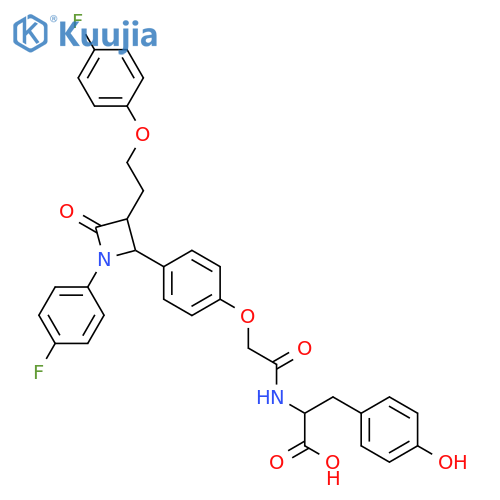 D-Tyrosine,N-[[4-[3-[2-(4-fluorophenoxy)ethyl]-1-(4-fluorophenyl)-4-oxo-2-azetidinyl]phenoxy]acetyl]- structure