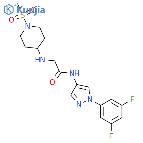 Piperidine,4-[[[[1-(3,5-difluorophenyl)-1H-pyrazol-4-yl]amino]carbonyl]methylamino]-1-(methylsulfonyl)- structure
