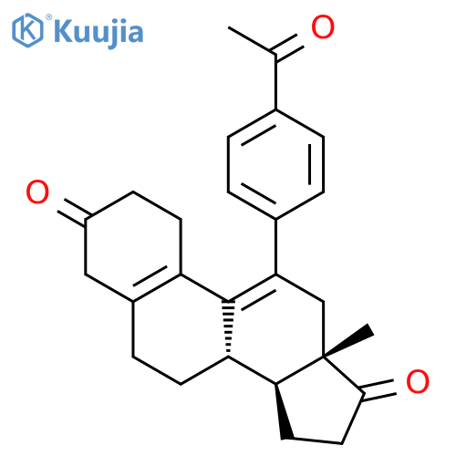 Estra-5(10),9(11)-diene-3,17-dione, 11-(4-acetylphenyl)- structure