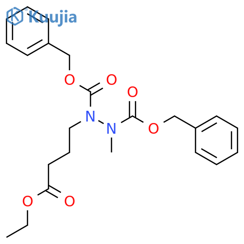 1,2-Hydrazinedicarboxylicacid, 1-(4-ethoxy-4-oxobutyl)-2-methyl-, 1,2-bis(phenylmethyl) ester structure