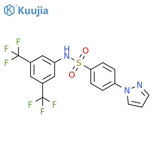 Benzenesulfonamide,N-[3,5-bis(trifluoromethyl)phenyl]-4-(1H-pyrazol-1-yl)- structure
