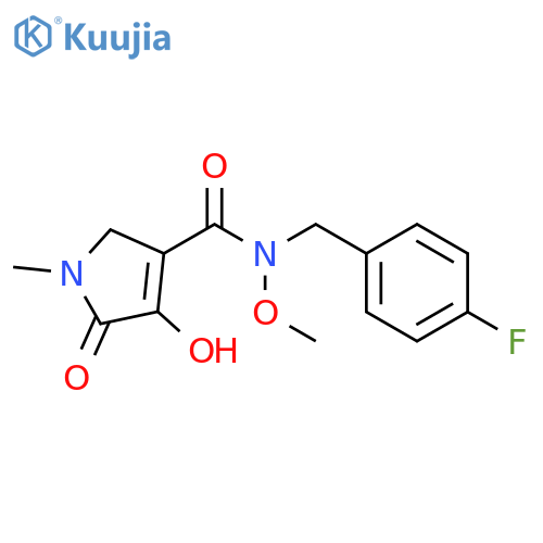 1H-Pyrrole-3-carboxamide,N-[(4-fluorophenyl)methyl]-2,5-dihydro-4-hydroxy-N-methoxy-1-methyl-5-oxo- structure