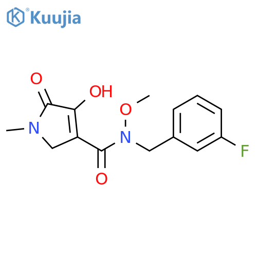 1H-Pyrrole-3-carboxamide,N-[(3-fluorophenyl)methyl]-2,5-dihydro-4-hydroxy-N-methoxy-1-methyl-5-oxo- structure