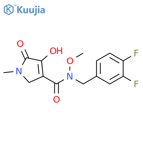 1H-Pyrrole-3-carboxamide,N-[(3,4-difluorophenyl)methyl]-2,5-dihydro-4-hydroxy-N-methoxy-1-methyl-5-oxo- structure