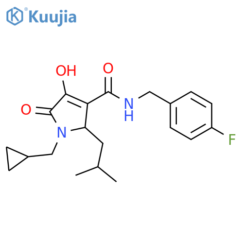 1H-Pyrrole-3-carboxamide,1-(cyclopropylmethyl)-N-[(4-fluorophenyl)methyl]-2,5-dihydro-4-hydroxy-2-(2-methylpropyl)-5-oxo- structure