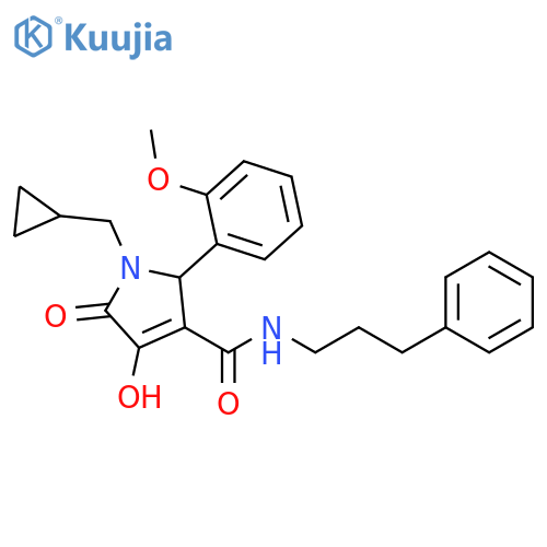 1H-Pyrrole-3-carboxamide,1-(cyclopropylmethyl)-2,5-dihydro-4-hydroxy-2-(2-methoxyphenyl)-5-oxo-N-(3-phenylpropyl)- structure