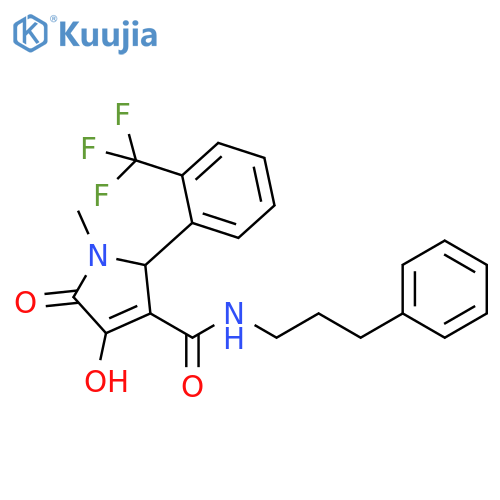 1H-Pyrrole-3-carboxamide,2,5-dihydro-4-hydroxy-1-methyl-5-oxo-N-(3-phenylpropyl)-2-[2-(trifluoromethyl)phenyl]- structure