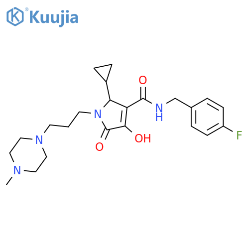1H-Pyrrole-3-carboxamide,2-cyclopropyl-N-[(4-fluorophenyl)methyl]-2,5-dihydro-4-hydroxy-1-[3-(4-methyl-1-piperazinyl)propyl]-5-oxo- structure