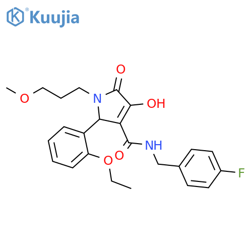 1H-Pyrrole-3-carboxamide,2-(2-ethoxyphenyl)-N-[(4-fluorophenyl)methyl]-2,5-dihydro-4-hydroxy-1-(3-methoxypropyl)-5-oxo- structure