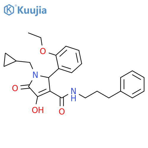 1H-Pyrrole-3-carboxamide,1-(cyclopropylmethyl)-2-(2-ethoxyphenyl)-2,5-dihydro-4-hydroxy-5-oxo-N-(3-phenylpropyl)- structure