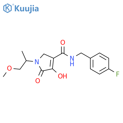 1H-Pyrrole-3-carboxamide,N-[(4-fluorophenyl)methyl]-2,5-dihydro-4-hydroxy-1-(2-methoxy-1-methylethyl)-5-oxo- structure