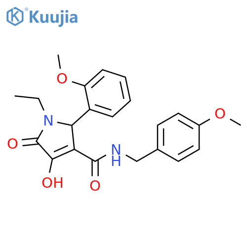 1H-Pyrrole-3-carboxamide,1-ethyl-2,5-dihydro-4-hydroxy-2-(2-methoxyphenyl)-N-[(4-methoxyphenyl)methyl]-5-oxo- structure